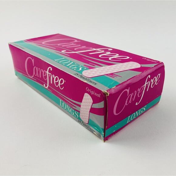 Vintage Carefree Panty Shields Pantiliner Liner 18 Pads Box Movie TV Prop Scente - Picture 2 of 8